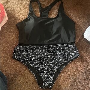 Black and White Polka Dot Swimsuit